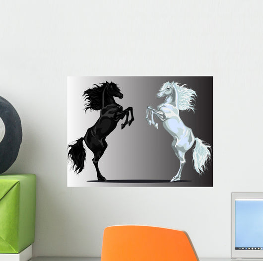 Two Rear Horses Wall Mural