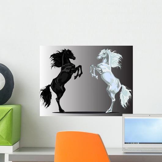 Two Rear Horses Wall Mural