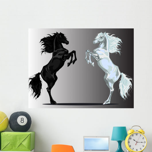 Two Rear Horses Wall Mural