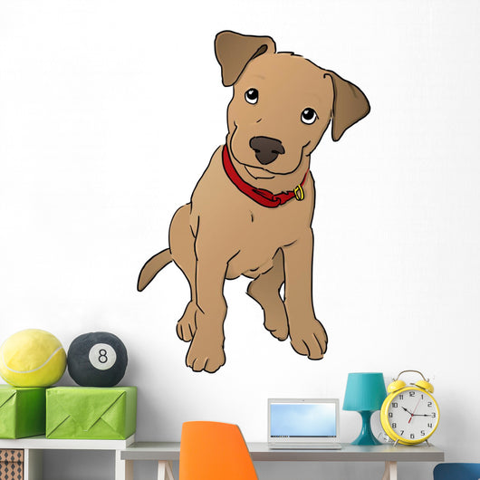 Cute Puppy Illustration Wall Decal