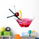 Red Cocktail White Wall Decal