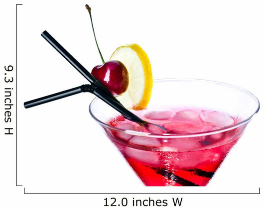 Red Cocktail White Wall Decal