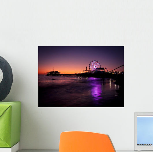 Santa Monica Pier Sunset Wall Mural