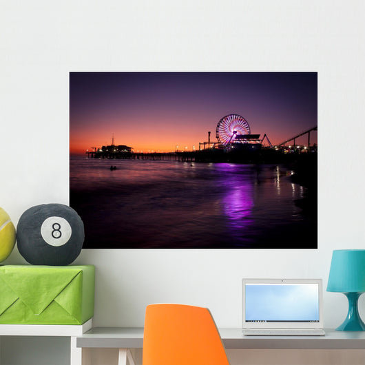 Santa Monica Pier Sunset Wall Mural