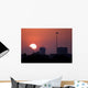 Places Downtown Sunset Wall Decal