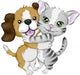 Dog and Cat Wall Decal