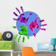 finger painted hands with blue circle behind Wall Decal
