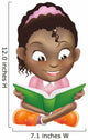 Illustration cute black girl reading book Wall Decal