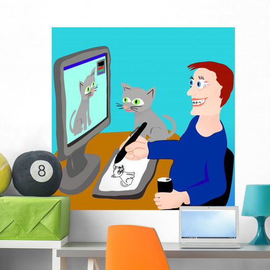Illustrator Wall Mural