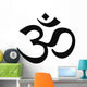 Clear OM Sign - Black on White Wall Decal