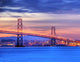 bay bridge and san francisco at dusk Wall Mural