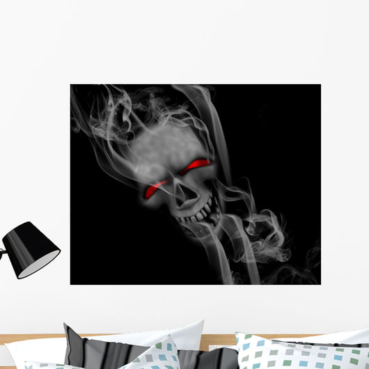 Smoking skull Wall Mural