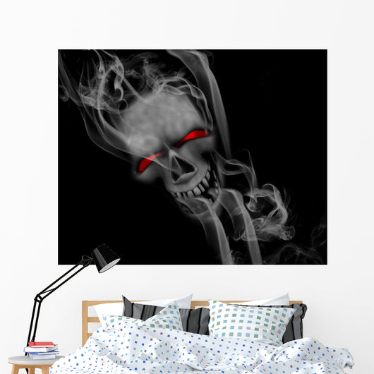 Smoking skull Wall Mural