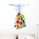 Fresh Fruits Dropped into Wall Mural