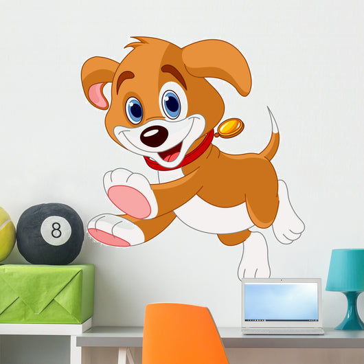 Running Funny Puppy Wall Decal