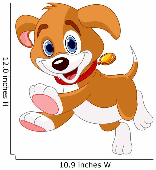 Running Funny Puppy Wall Decal