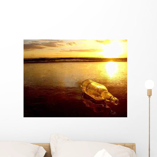 Garrafa Na Praia Wall Decal