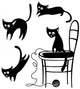 silhouettes of cats Wall Decal