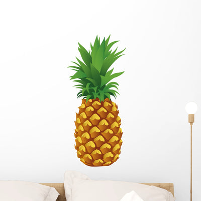 Pineapple Wall Mural shown on a wall