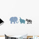 Elephant Hippopotamus Zebra Wall Mural