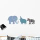Elephant Hippopotamus Zebra Wall Mural