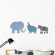 Elephant Hippopotamus Zebra Wall Mural