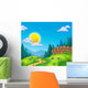 Country Landscape with Sun Wall Decal