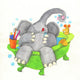 Elephant in the Bathtub Wall Decal