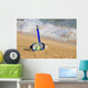 Tube and mask for a scuba diving on seacoast with a pebble Wall Mural