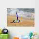 Tube and mask for a scuba diving on seacoast with a pebble Wall Mural