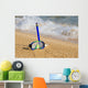 Tube and mask for a scuba diving on seacoast with a pebble Wall Mural