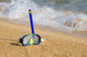 Tube and mask for a scuba diving on seacoast with a pebble Wall Mural