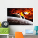 Fantasy space planets illustration with nebula Wall Mural
