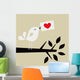 bird love card Wall Mural
