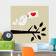 bird love card Wall Mural