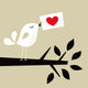 bird love card Wall Mural