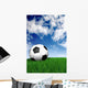 football ball on green grass - soccer Wall Mural