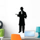 Gangstar silhouette with tommy gun Wall Decal
