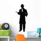 Gangstar silhouette with tommy gun Wall Decal
