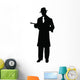 Gangstar silhouette with tommy gun Wall Decal