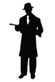 Gangstar silhouette with tommy gun Wall Decal