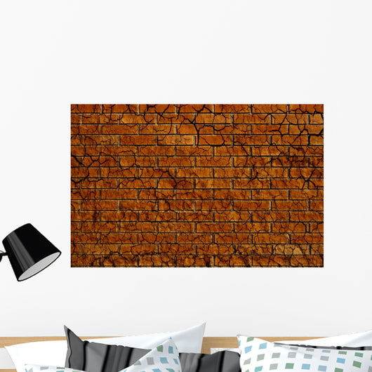 Grunge Cracked Brick Wall Wall Decal