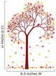 colorful autumn tree with falling leaves, vector Wall Decal