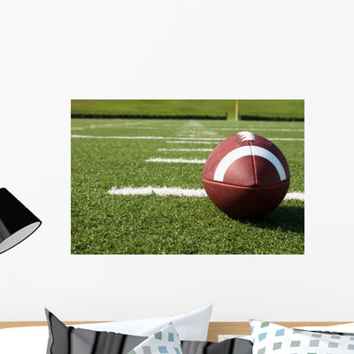 Closeup American Football Field shown on a wall