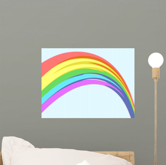 rainbow white background Wall Mural