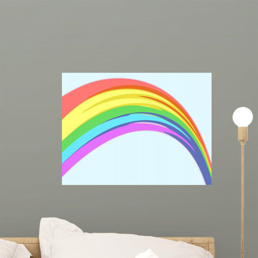 rainbow white background Wall Mural