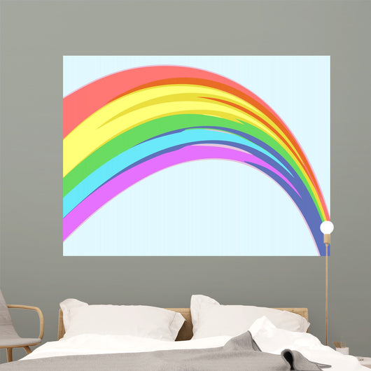 rainbow white background Wall Mural