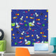 Seamless Pattern Spaceships Wall Decal