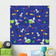 Seamless Pattern Spaceships Wall Decal