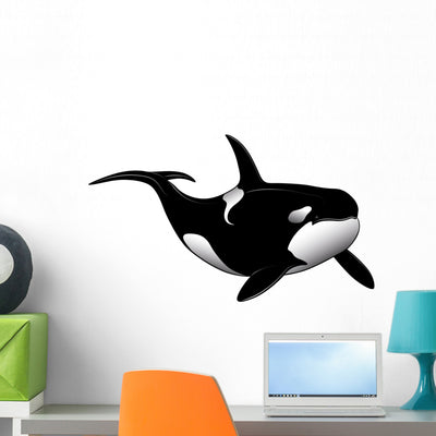 Killer Whale Form Tattoo shown on a wall